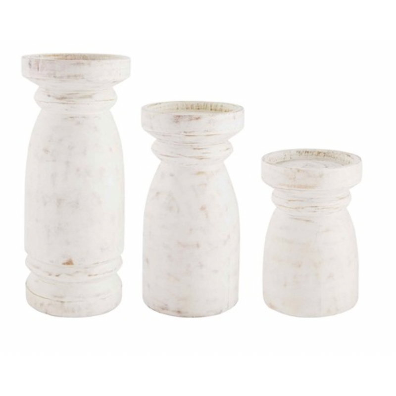 Chunky White Candle Stick Holders