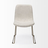 Sawyer Dining Chair - Beige Fabric and Gold Metal