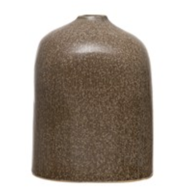 Stoneware Vase, Reactive Glaze, Grey