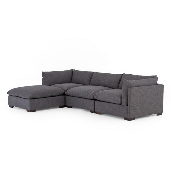 Westwood 3 Piece Sectional with Ottoman - Bennett Charcoal